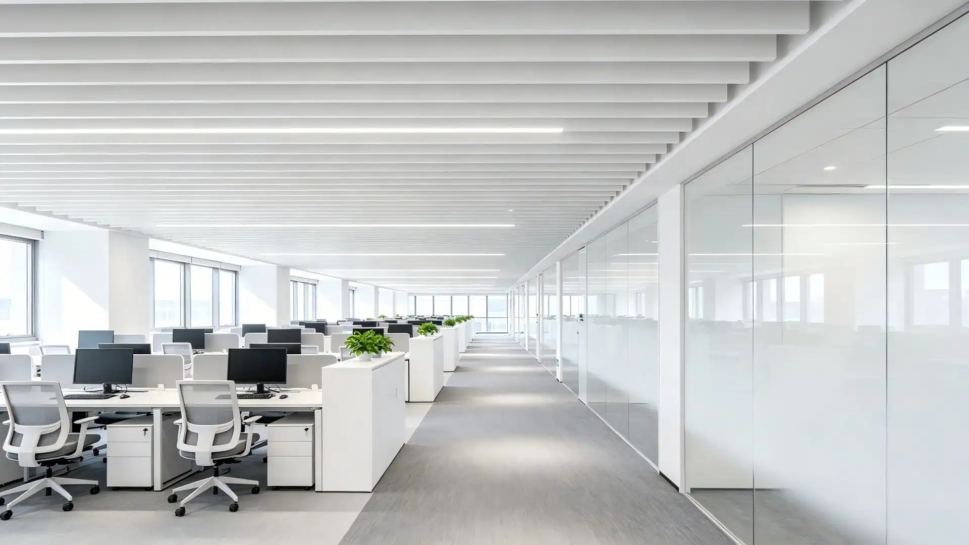 A2 Fire-Rated Aluminum Baffle Ceiling for Office